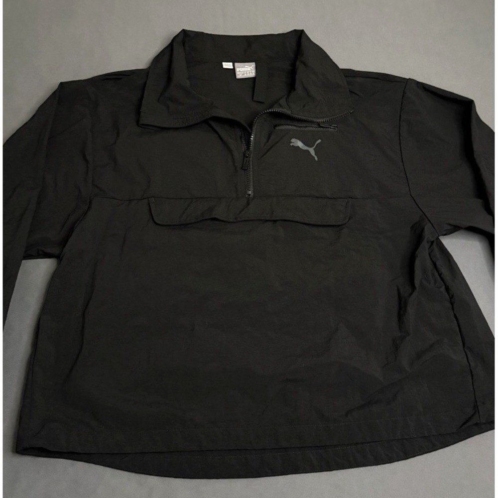 Puma Half Zip Pullover Windbreaker Jacket Women's Size Small Black Lightweight - Picture 12 of 14